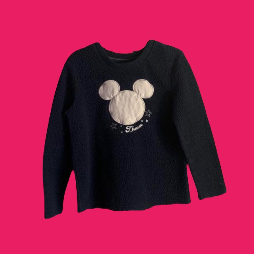 Disney Mickey Blue  & Silver Teddy Bear Sherpa Fleece Sweatshirt